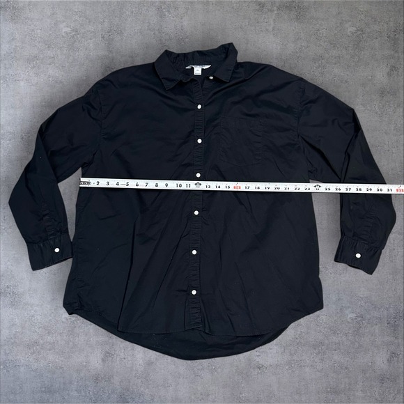 Old Navy Women's Button Down Shirt Bundle L – Black, Gray, Red Stripe Lot of 3 - Picture 4 of 16